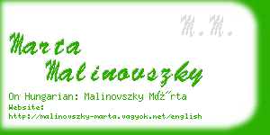 marta malinovszky business card